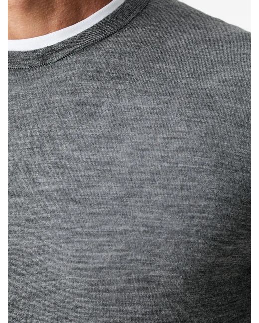 Hackett Gray Crew Neck Long-Sleeve Sweater for men