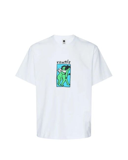 vowels White Cherub Graphic-Print T-Shirt for men