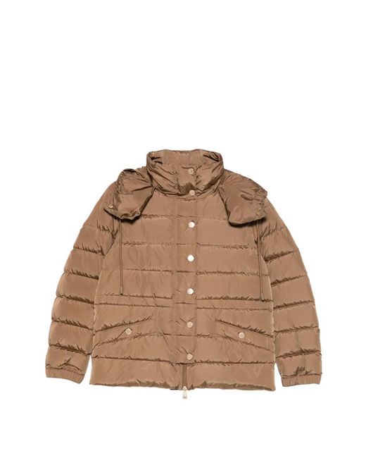 Weekend by Maxmara Brown Button Hooded Jacket