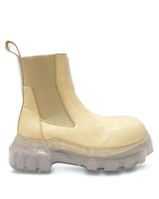 Rick Owens Natural Beatle Bozo Tractor Chelsea Boots