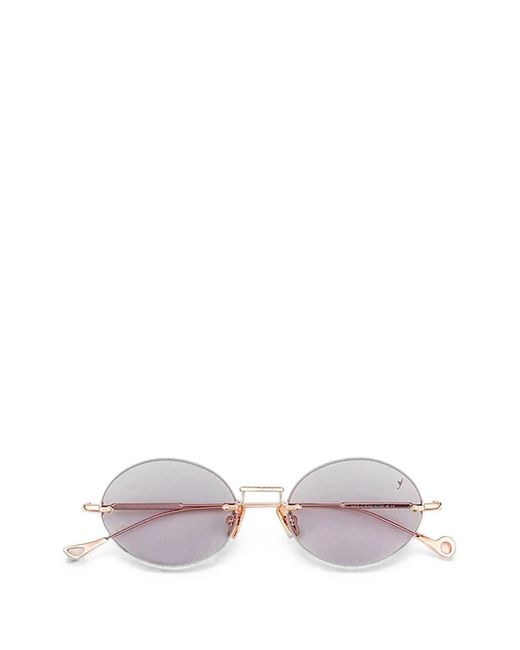 Eyepetizer Metallic Met Round-Frame Sunglasses