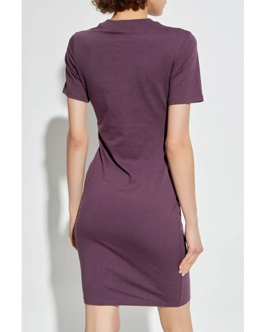 Versace Jeans Couture Purple Logo-Embellished T-Shirt Dress