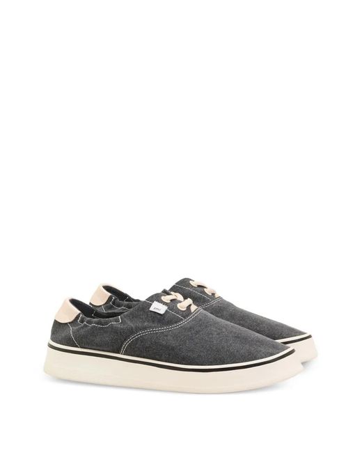 AMI Gray Tennis Washed-Effect Sneakers