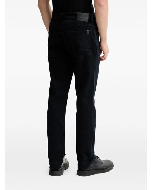 AllSaints Black Sid Logo-Patch Jeans for men