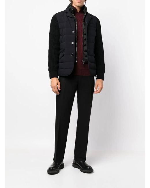 Moorer Black Button-Up Padded Down Jacket for men