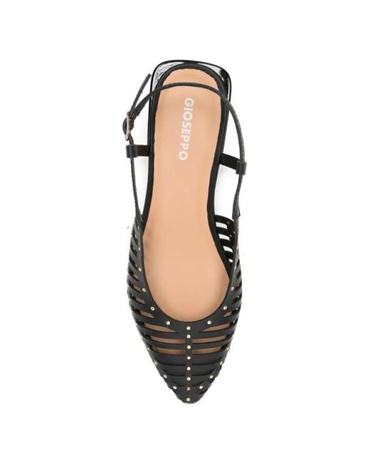 Gioseppo White Studded Cage Sandals