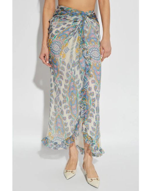 Etro Multicolor Silk Skirt With Decorative Pattern