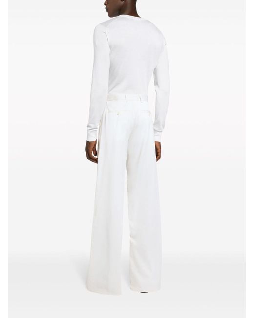 Haut en soie à manches longues Dolce & Gabbana pour homme en coloris White