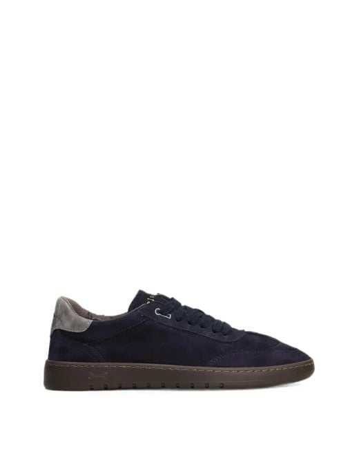 PIUMESTUDIO Blue Suede Panelled Sneakers for men