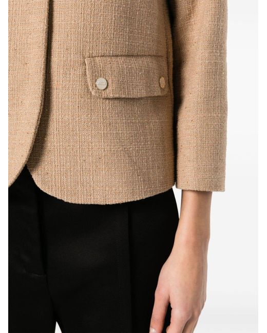 Herno Natural Sequin-embellished Tweed Jacket