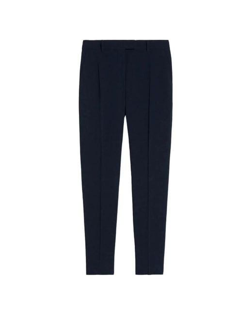 Max Mara Blue Jerta Pressed-Crease Tailored Trousers