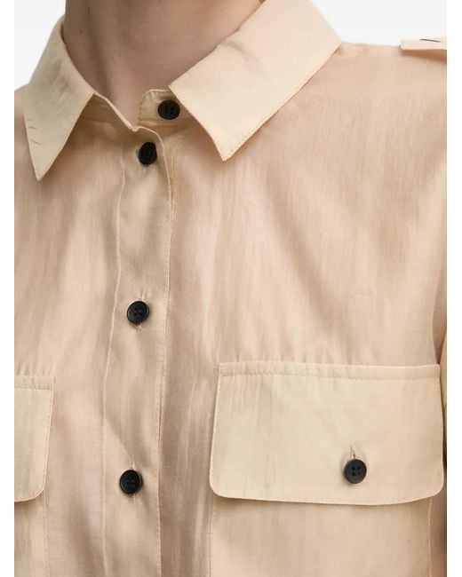 Ouí Blue Chemise Boutonnée À Poche À Rabat