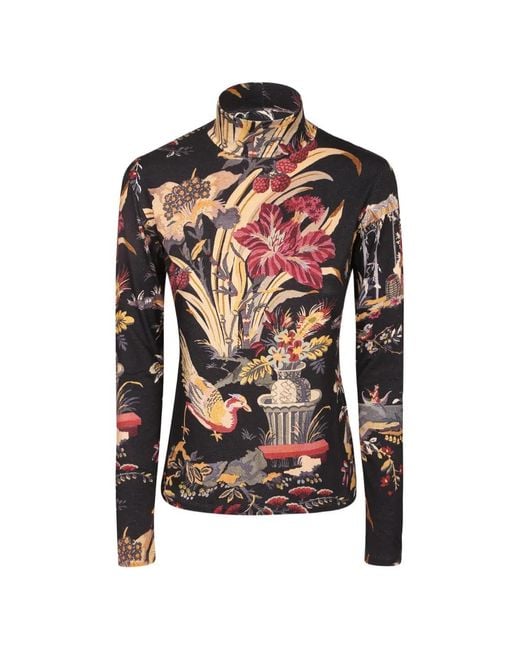 Etro Black Mock-Neck Top