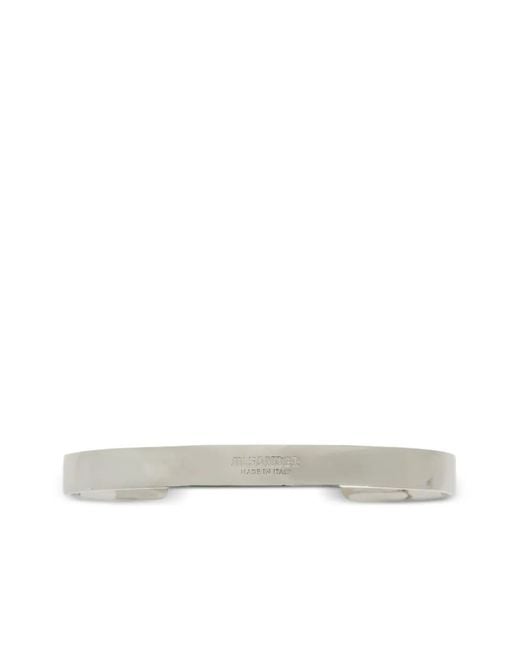 Jil Sander White Logo-Engraved Bracelet for men