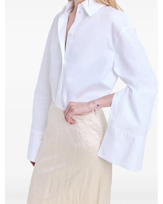 FFORME White Mena Crinkled-Effect Skirt
