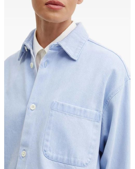 Chemise En Coton À Poche Poitrine A.P.C. en coloris Blue