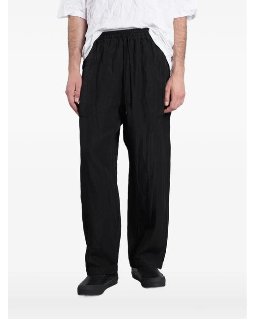 TOKYO JAMES Black Drawstring-Waist Track Pants for men