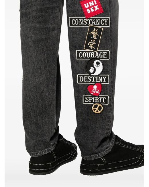 Mastermind Japan Jeans Met Patch in het Gray voor heren