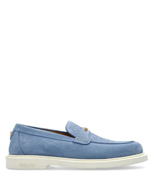 Versace Blue Suede Loafers for men