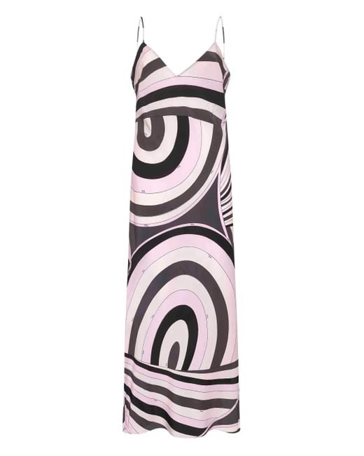 PUCCI ウェーブプリント スリップドレス ホワイト | Lyst