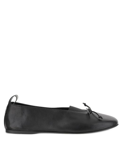 Ballerines En Cuir À Détail De Nœud Élan Miu Miu en coloris Black