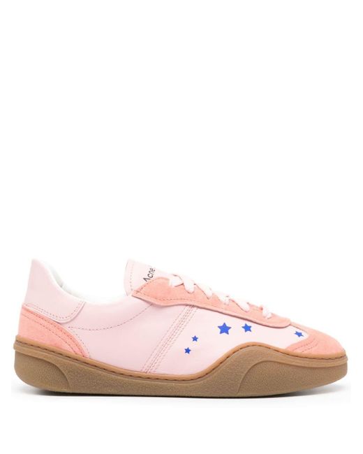 Acne Pink Bars Panelled Sneakers
