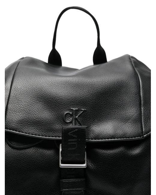 Calvin Klein Black Flap-Pocket Backpack for men