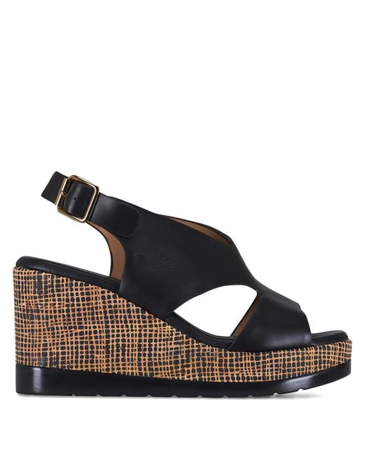 Ron White Black Dacota Cut-Out Wedge Espadrilles
