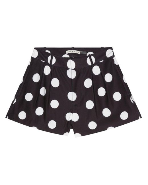 Alice + Olivia Black Shorts mit Polka Dots