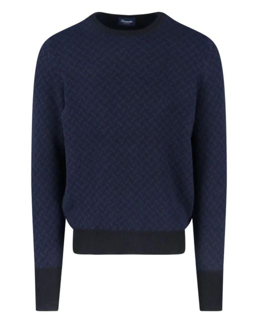 Pull En Cachemire À Motif De Chevrons Drumohr pour homme en coloris Blue