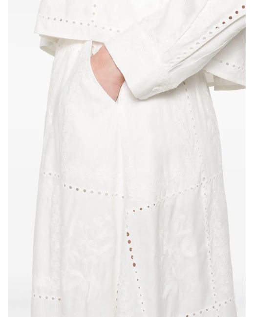 Maje White Bestickter Midirock