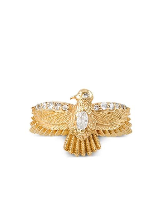 Jacquie Aiche Metallic 14Ct Small Thunderbird Diamond Ring