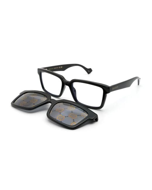 Gucci Gray Square-Frame Glasses
