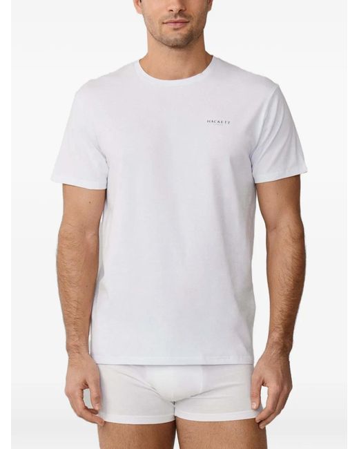 Camiseta De Algodón Con Logo Estampado Hackett de hombre de color White