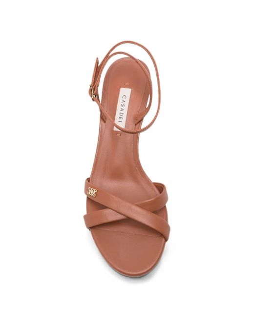 Casadei Pink Logo-Appliqué Sandals