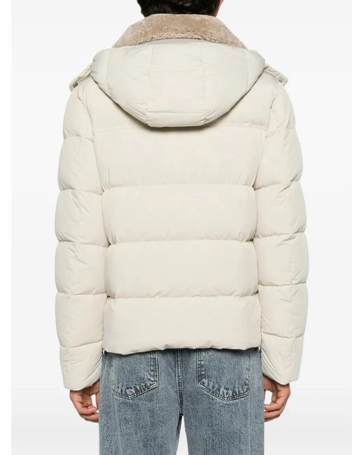 Moorer Natural Alarick Shearling-Collar Quilted Jacket for men