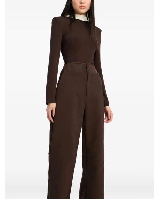 ROTATE BIRGER CHRISTENSEN Brown Corset Suiting Pants