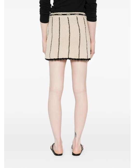 THE GARMENT Natural April Striped Mini Skirt