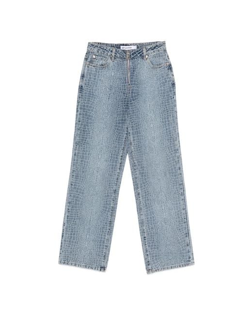 Self-Portrait Blue Straight Leg Jeans
