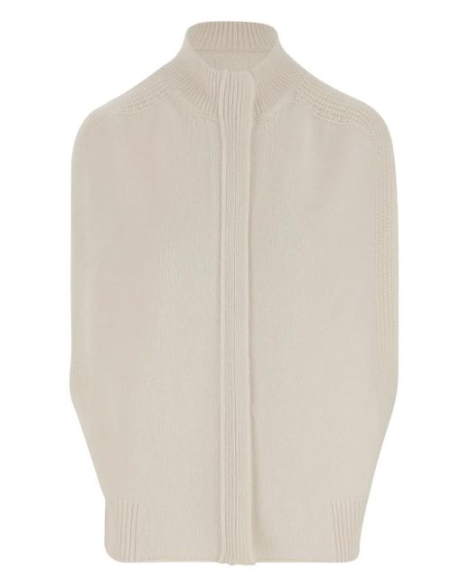 Sa Su Phi Cashmere Sleeveless Cardigan White