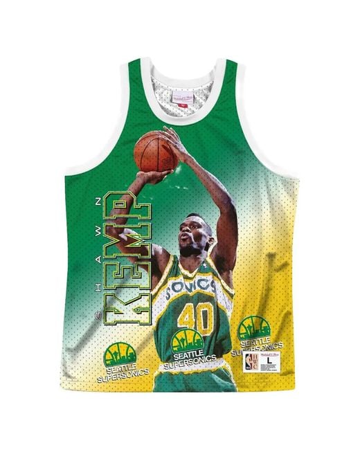 Mitchell & Ness Green Shawn Kemp Jersey for men