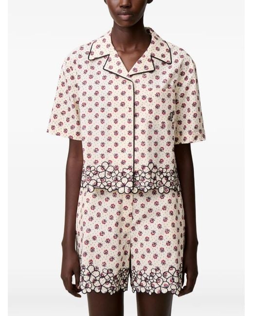 Claudie Pierlot Pink Embroidered Cotton Shirt