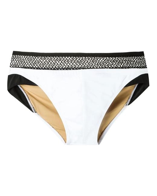 Amir Slama White Mesh Panel Trunks for men