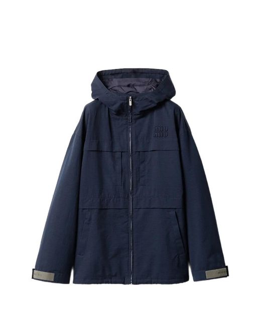 Miu Miu Blue Ripstop Jacket