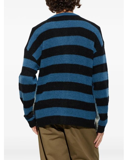 Paul Smith Blue Striped Knit Cardigan for men