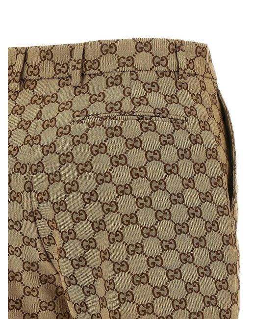 Gucci Natural Gg Supreme Fabric Shorts