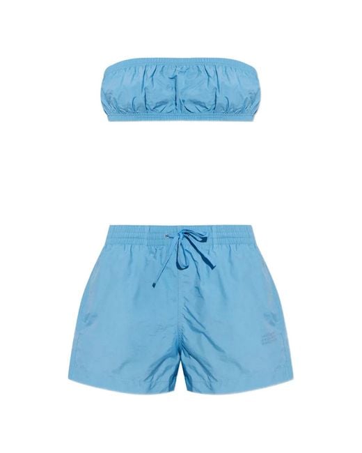 MM6 by Maison Margiela Blue Drawstring-Waist Shorts