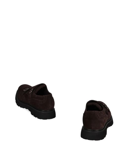 Doucal's Brown Suede Double-Buckle Monk Shoes for men