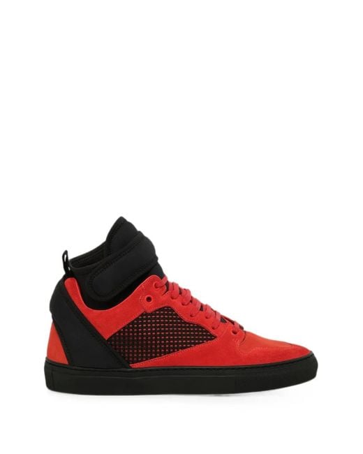 Balenciaga Red Panelled Touch-Strap Sneakers for men