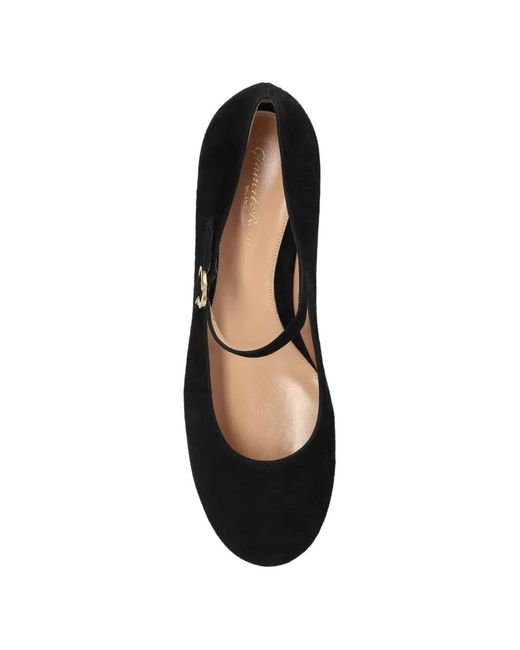 Gianvito Rossi Black Mary Jane Suede Pumps
